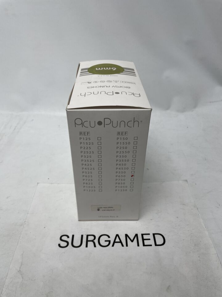 P650 - ACUDERM - Acu-Punch Biopsy Punch - 6mm, (BX/50)