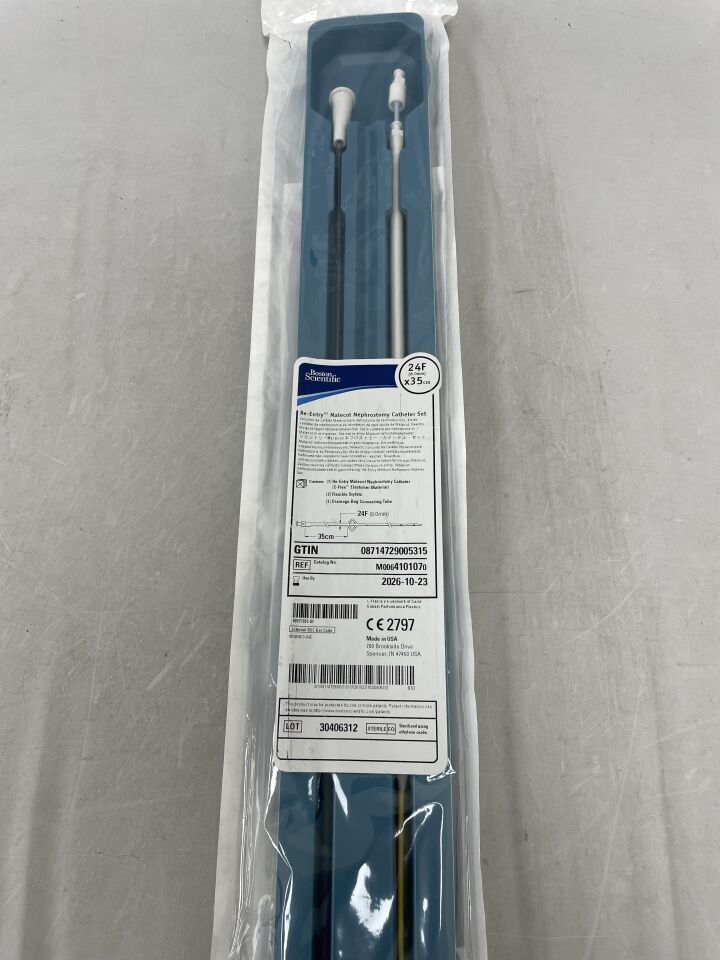 410107 - BOSTON SCIENTIFIC - Re-Entry Malecot Nephrostomy Catheter Set 24F/8.0mm x 35cm | Full catalog ref: M0064101070 | Short ref: 410107, (EA)