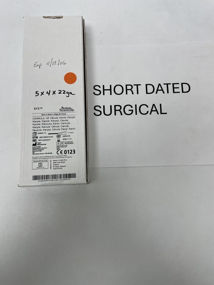 RFK-C5422S-P - BOSTON SCIENTIFIC - RFK Curved Cannula 5cm, 4mm tip, 22G Sharp Curved, (BX/10)