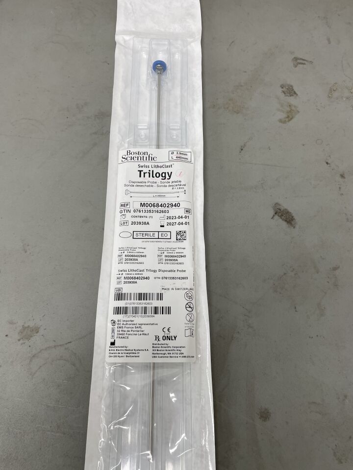 840294 - BOSTON SCIENTIFIC - Swiss LithoClast Trilogy Disposable Probe - 3.9mm x 440mm | Full catalog ref: M0068402940 | Short ref: 840294, (EA)