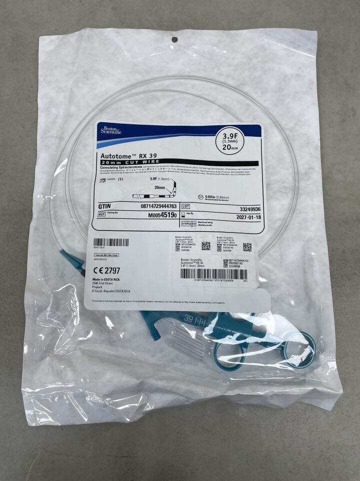 4519 - BOSTON SCIENTIFIC - Autotome RX 39 Cannulating Sphincterotome - 20mm Cut Wire - 3.9Fr x 20mm | Full catalog ref: M00545190 | Short ref: 4519, (EA)