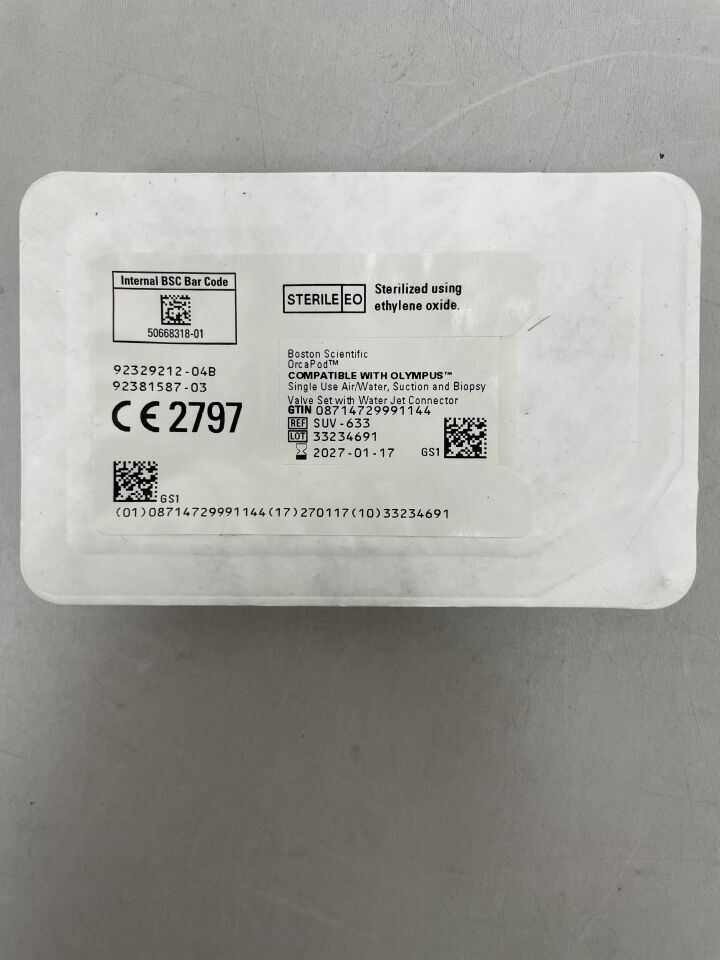 SUV-633 - BOSTON SCIENTIFIC - OrcaPod, Air/Water, Suction and Biopsy Valve Set with Water Jet Connector, (EA)