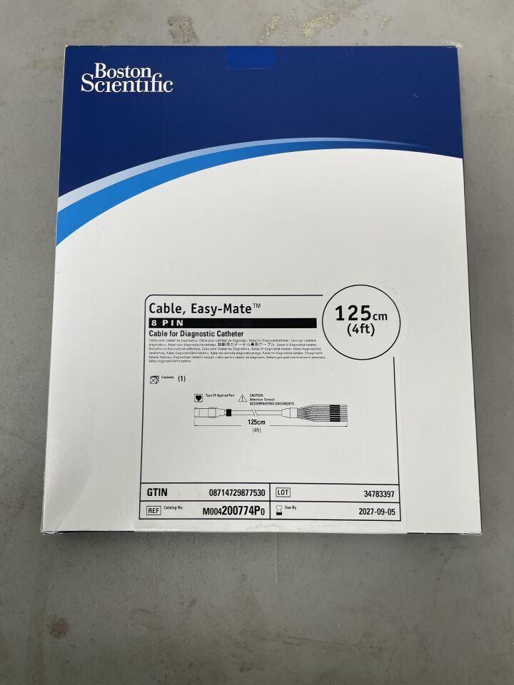 200774P - BOSTON SCIENTIFIC - Cable for Diagnostic Catheter - Easy-Mate - 8 Pin - 125cm | Full catalog ref: M004200774P0 | Short ref: 200774P, (BX/1)