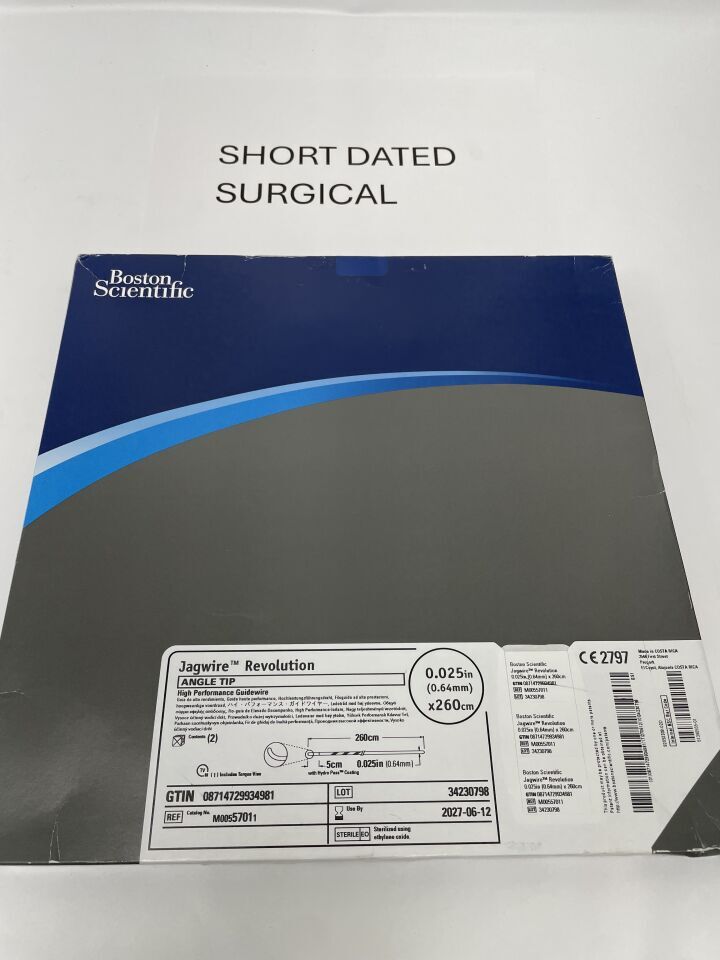 5701 - BOSTON SCIENTIFIC - Jagwire Revolution High Performance Guidewire - Hydro Pass Coating - Angle Tip 5cm - .025" x 260cm | Full catalog ref: M00557010 | Short ref: 5701, (BX/2)