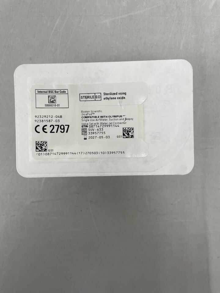 SUV-633 - BOSTON SCIENTIFIC - OrcaPod, Air/Water, Suction and Biopsy Valve Set with Water Jet Connector, (EA)