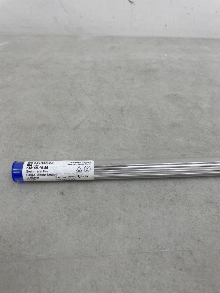KM168-19-56 - BRASSELER - Steinmann Pin, Single Trocar Smooth, 2.0mm diameter, 228mm length (6 Per Tube), ()
