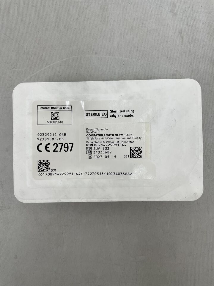 SUV-633 - BOSTON SCIENTIFIC - OrcaPod, Air/Water, Suction and Biopsy Valve Set with Water Jet Connector, (EA)