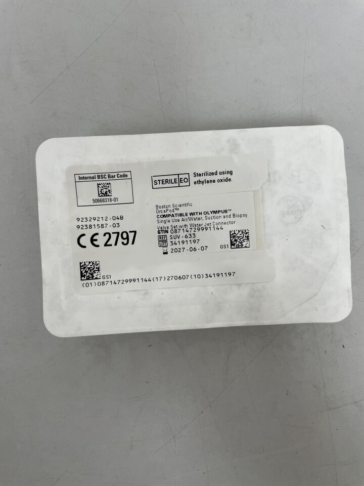 SUV-633 - BOSTON SCIENTIFIC - OrcaPod, Air/Water, Suction and Biopsy Valve Set with Water Jet Connector, (EA)