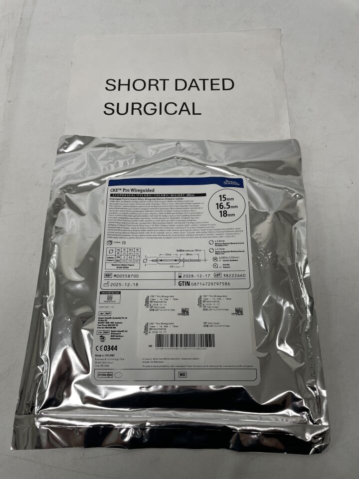 5870 - BOSTON SCIENTIFIC - CRE PRO Wireguided Balloon Dilatation Catheter - Esophageal/Pyloric/Colonic/Biliary - 15mm x 16.5mm x 18mm, (EA)