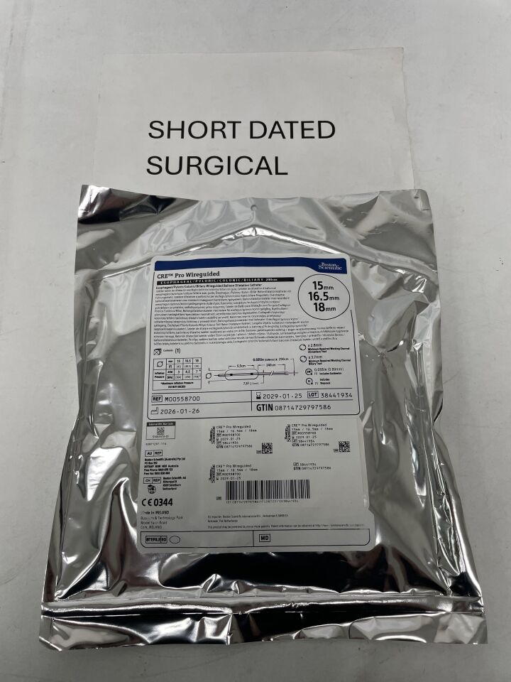 5870 - BOSTON SCIENTIFIC - CRE PRO Wireguided Balloon Dilatation Catheter - Esophageal/Pyloric/Colonic/Biliary - 15mm x 16.5mm x 18mm, (EA)
