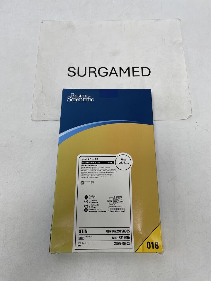 381206 - BOSTON SCIENTIFIC - VortX - 18 Pushable Fibered Platinum Coil - 6mm x 6.5mm, (BX/5)