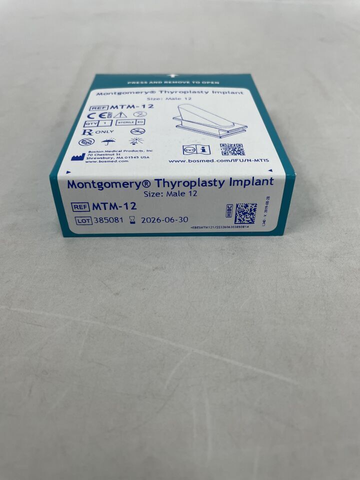 MTM-12 - BOSTON MEDICAL - Medical Montgomery Thyroplasty Implant, Male 12, (BX/1)