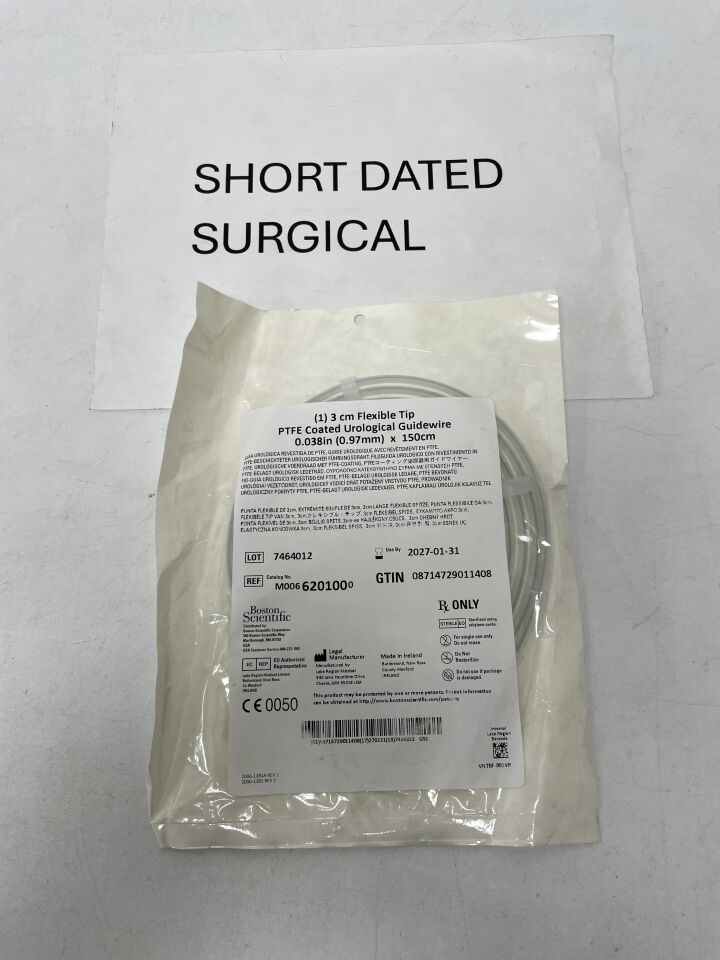 620100 - BOSTON SCIENTIFIC - PTFE Coated Urological Guidewire - Flexible Tip - .038" x 150cm, (EA)
