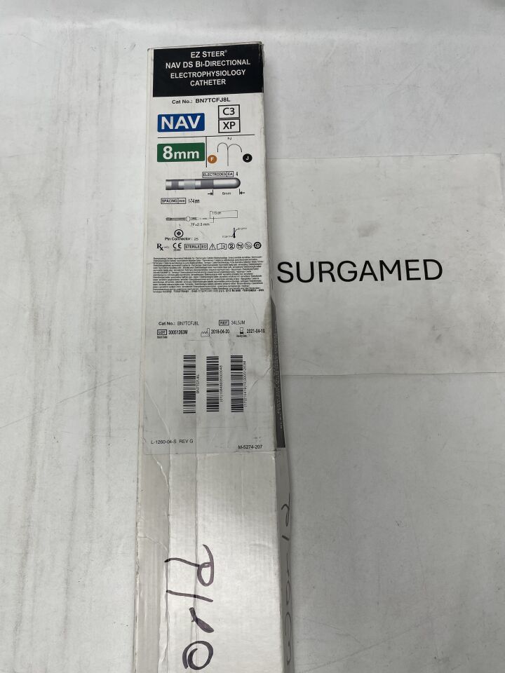 BN7TCFJ8L - BIOSENSE WEBSTER - EZ STEER NAV DS Bi-Directional Electrophysiology Catheter - 1-7-4mm - F-J Curve - 7Fr x 115cm (L), (BX/1)