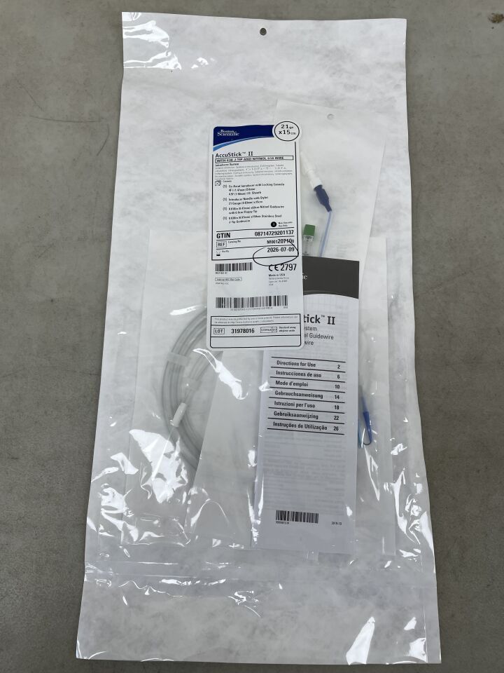 20710 - BOSTON SCIENTIFIC - AccuStick II Introducer System - .038" J-Tip & Nitinol .018" Wire - 21Ga x 15cm, (EA)