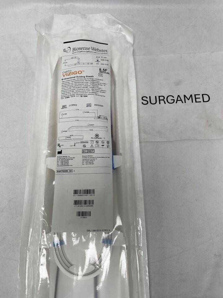 D138502 - BIOSENSE WEBSTER - CARTO VIZIGO Bi-Directional Guiding Sheath - Medium - 8.5Fr x 71cm x 2.2cm (L), (EA)