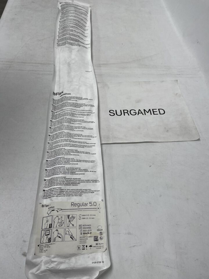 0570-0423 - VERATHON - GlideScope BFlex 2 Regular 5.0 Bronchoscope, 610mm x 120 degrees, 2.2mm x 5.5mm (L), ()