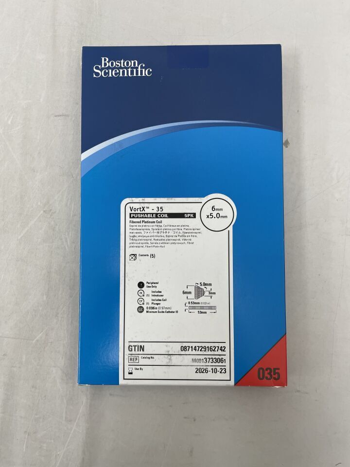 373306 - BOSTON SCIENTIFIC - VortX-35 Pushable Fibered Platinum Coil - 6mm x 5.0mm, (BX/5)