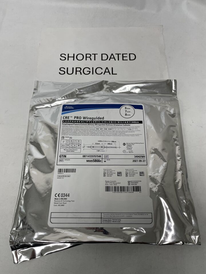 5866 - BOSTON SCIENTIFIC - CRE PRO Wireguided Balloon Dilatation Catheter - Esophageal/Pyloric/Colonic/Biliary - 6mm x 7mm x 8mm, (EA)
