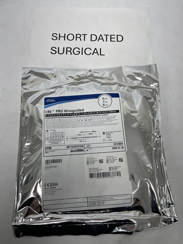 5866 - BOSTON SCIENTIFIC - CRE PRO Wireguided Balloon Dilatation Catheter - Esophageal/Pyloric/Colonic/Biliary - 6mm x 7mm x 8mm, (EA)