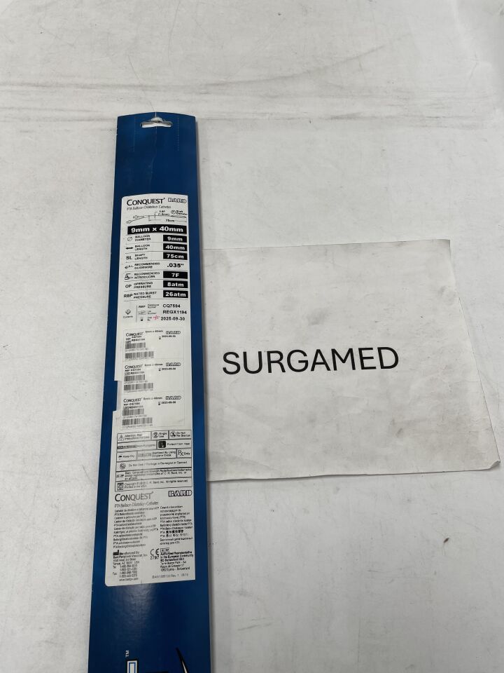 CQ7594 - BARD - Conquest PTA Balloon Dilatation Catheter - 9mm x 40mm x 75cm (L), (BX/1)