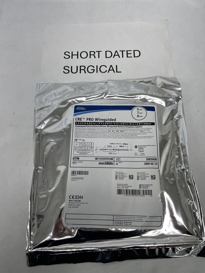 5866 - BOSTON SCIENTIFIC - CRE PRO Wireguided Balloon Dilatation Catheter - Esophageal/Pyloric/Colonic/Biliary - 6mm x 7mm x 8mm, (EA)