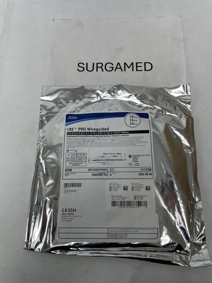 5871 - BOSTON SCIENTIFIC - CRE PRO Wireguided Balloon Dilatation Catheter - Esophageal/Colonic/Biliary - 18mm x 19mm x 20mm, (EA)