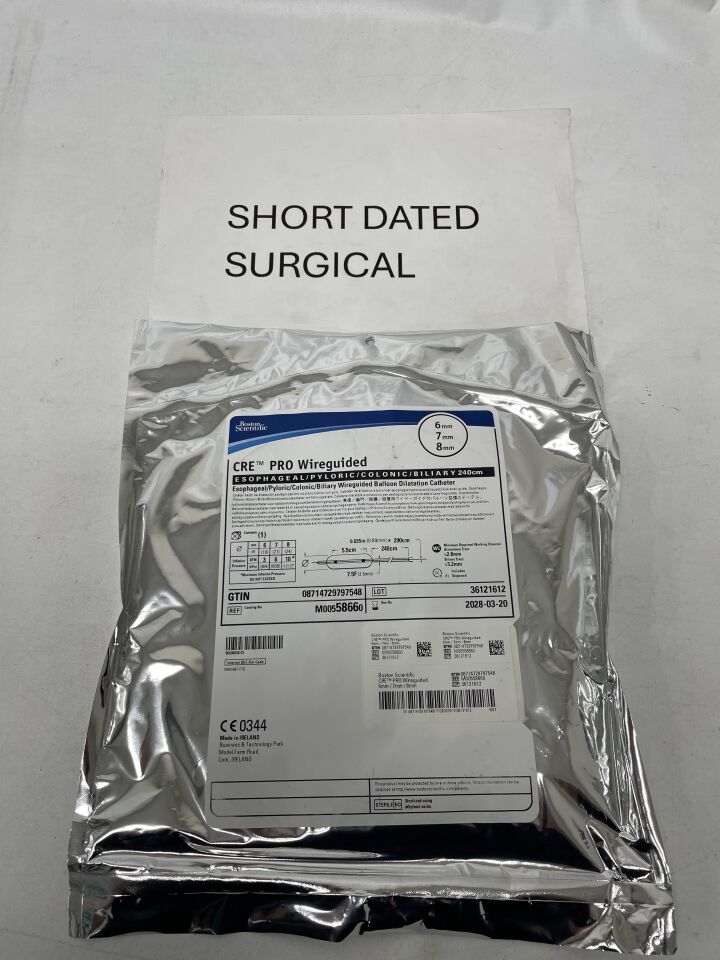 5866 - BOSTON SCIENTIFIC - CRE PRO Wireguided Balloon Dilatation Catheter - Esophageal/Pyloric/Colonic/Biliary - 6mm x 7mm x 8mm, (EA)