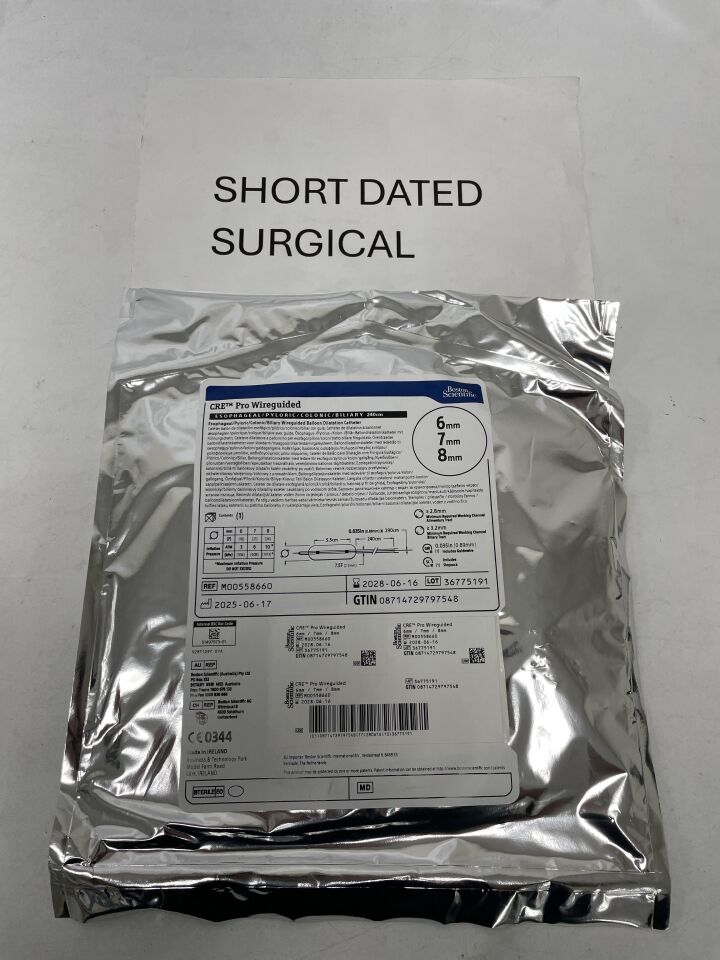 5866 - BOSTON SCIENTIFIC - CRE PRO Wireguided Balloon Dilatation Catheter - Esophageal/Pyloric/Colonic/Biliary - 6mm x 7mm x 8mm, (EA)