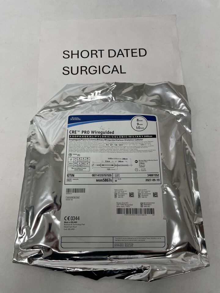 5867 - BOSTON SCIENTIFIC - CRE PRO Wireguided Balloon Dilatation Catheter - Esophageal/Pyloric/Colonic/Biliary - 8mm x 9mm x 10mm, (EA)