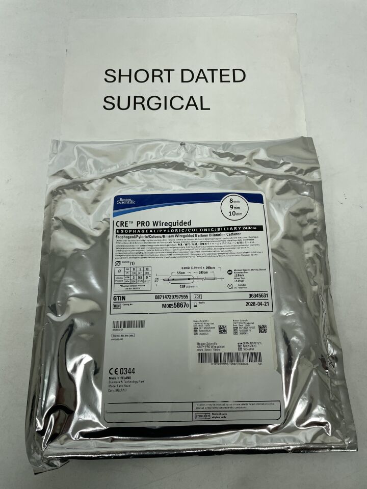 5867 - BOSTON SCIENTIFIC - CRE PRO Wireguided Balloon Dilatation Catheter - Esophageal/Pyloric/Colonic/Biliary - 8mm x 9mm x 10mm, (EA)