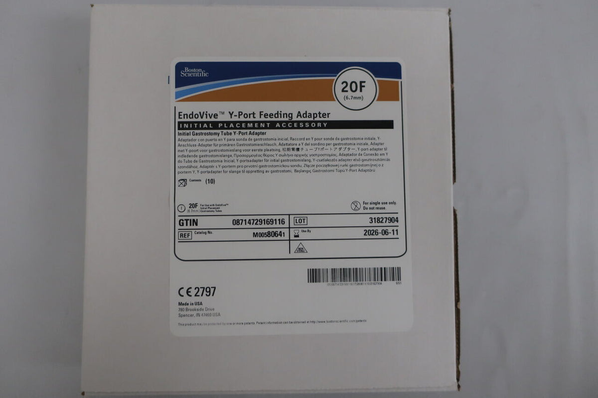8064 - BOSTON SCIENTIFIC - endovive y-port feeding adapter ; initial gastrostomy tube y-port adapter 20f(6.7mm), (BX/10)