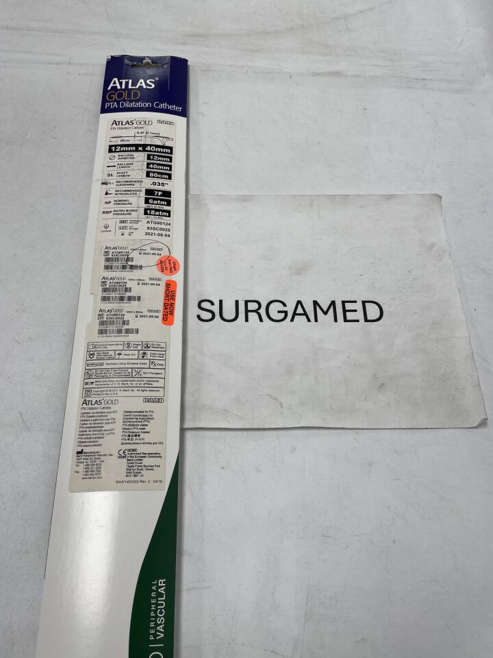 ATG80124 - BARD - Atlas Gold PTA Dilatation Catheter - 12mm x 40mm x 80cm (L), (BX/1)