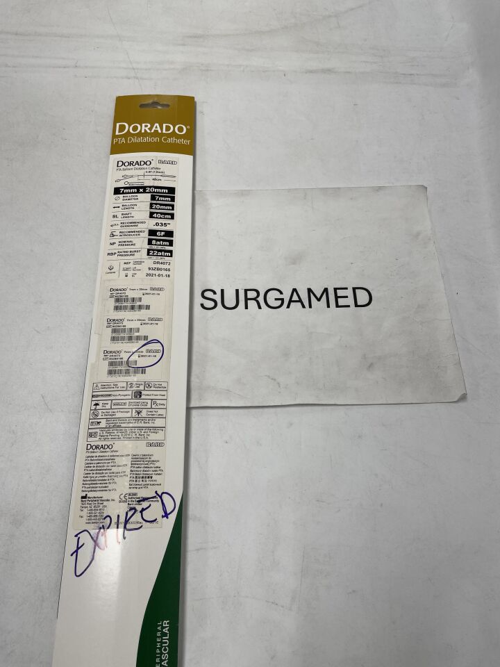DR4072 - BARD - Dorado PTA Balloon Dilatation Catheter - 7mm x 20mm x 40cm (L), (BX/1)