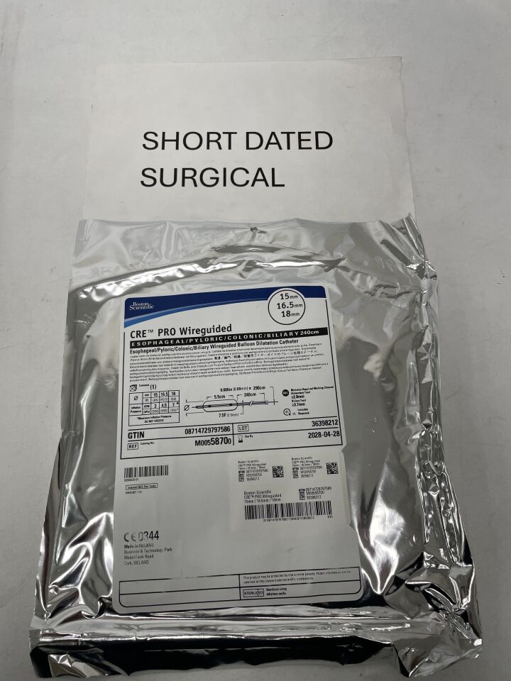 5870 - BOSTON SCIENTIFIC - CRE PRO Wireguided Balloon Dilatation Catheter - Esophageal/Pyloric/Colonic/Biliary - 15mm x 16.5mm x 18mm, (EA)