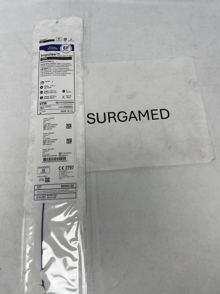 1659902 - BOSTON SCIENTIFIC - Impulse Flextrusion Shaft Angiographic Catheter - FR4 - 6Fr x .056" x 100cm (L), (EA)