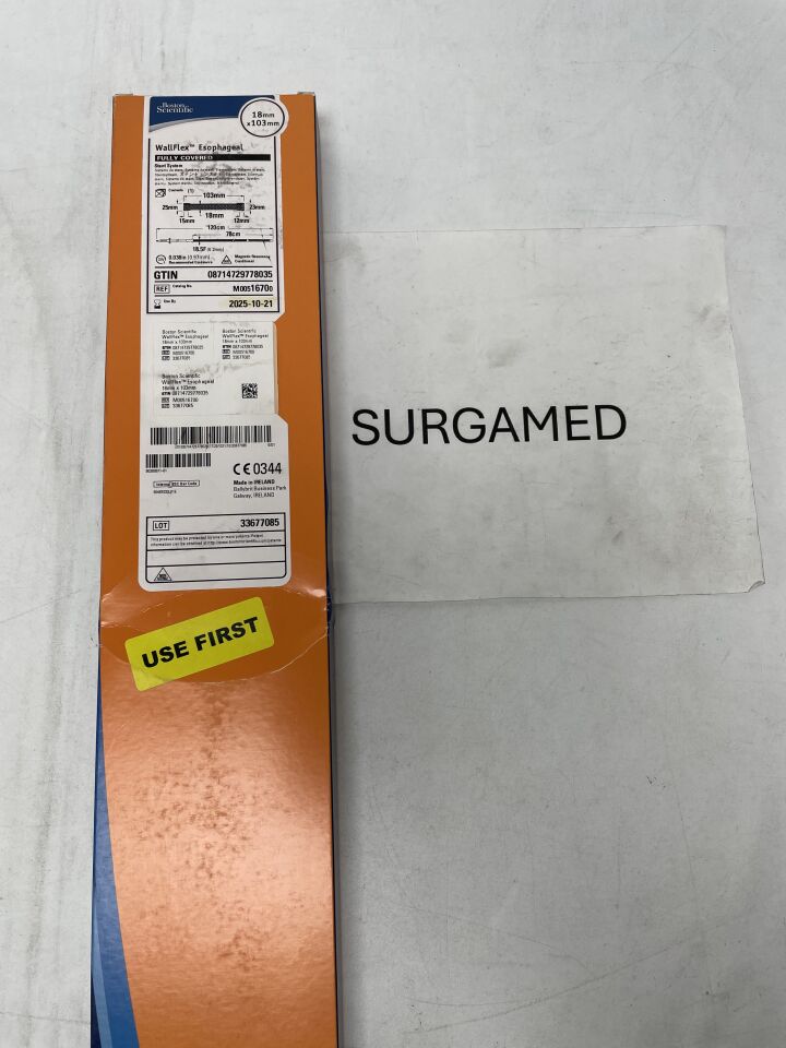 1670 - BOSTON SCIENTIFIC - WallFlex Esophageal Fully Covered Stent System - 18mm x 103mm (L), (BX/1)