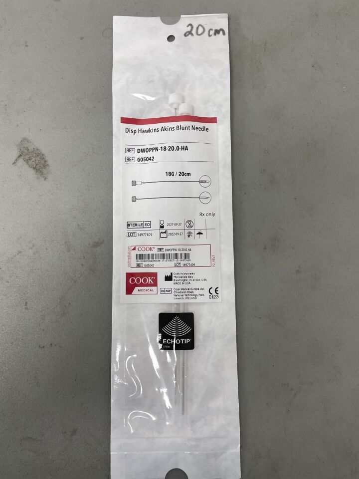 G05042 - COOK - Disp Hawkins-Akins Blunt Needle - 18G x 20cm - UOM EA - expiration 2027-09-27, (EA)