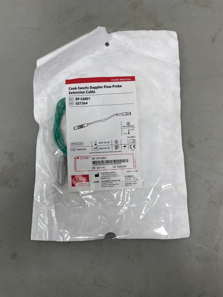 G21364 - COOK - Swartz Doppler Flow Probe Extension Cable - UOM EA - expiration 2027-02-28, (EA)