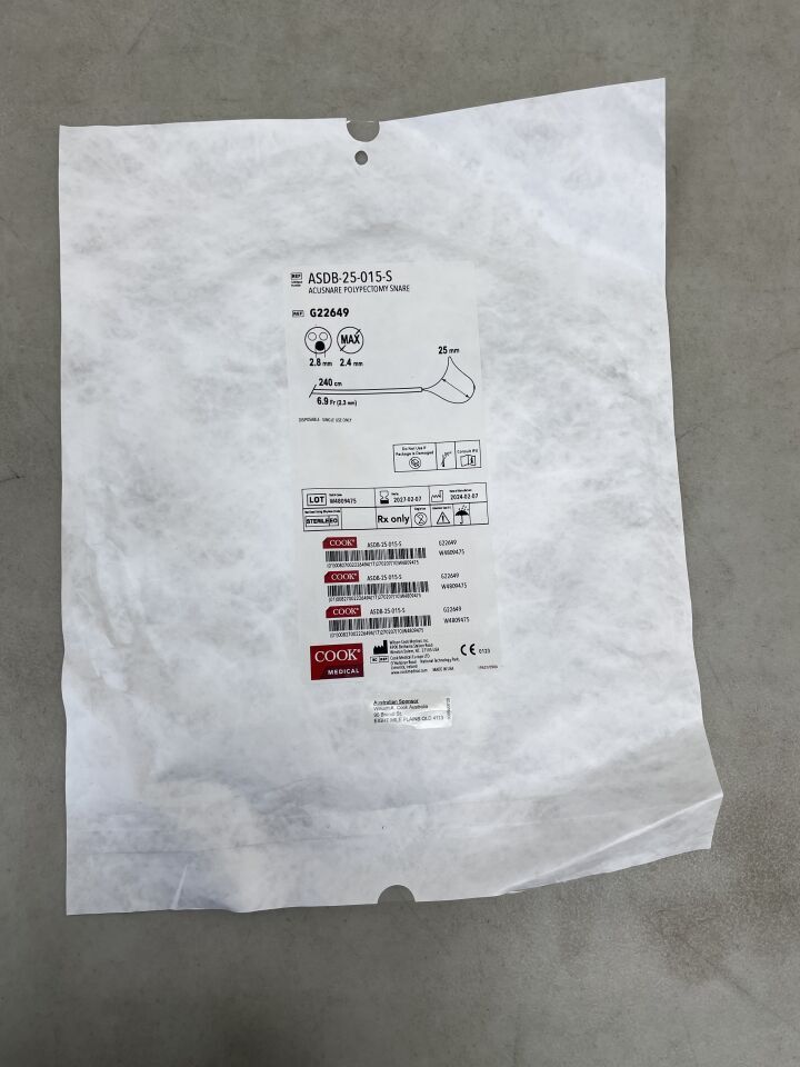 G22649 - COOK - AcuSnare Polypectomy Device, 25 mm Snare Size - UOM EA - expiration 2027-02-07, (EA)