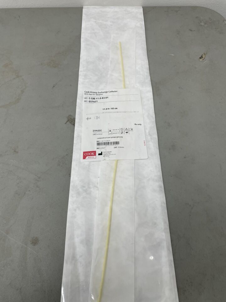 G57621 - COOK - Airway Exchange Catheter 11F x 83cm - UOM EA - expiration 2027-07-31, (EA)