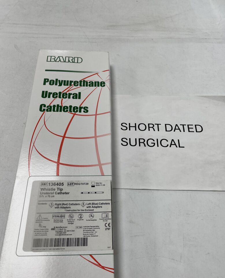 136405 - BARD - Whistle Tip Ureteral Catheter, Right Red (5EA), Blue Left (5EA) - 5Fr x 70cm, (BX)
