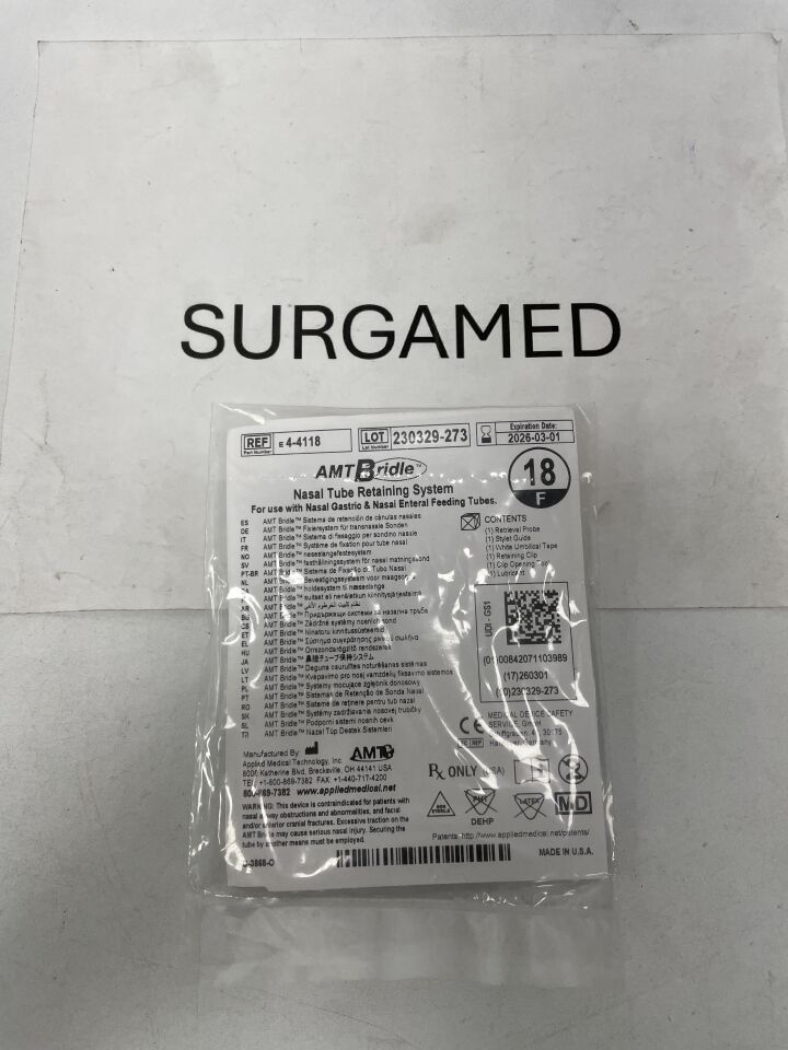 E4-4118 - AMT - Bridle Nasal Tube Retaining System - 18F, (EA)