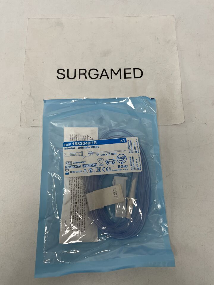 1882040HR - MEDTRONIC - M4-Rotatable Straight Inferior Turbinate Sinus Blade, 2 mm dia. x 11 cm Length, (EA)