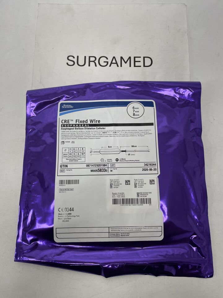 5833 - BOSTON SCIENTIFIC - CRE Fixed Wire Balloon Dilatation Catheter - Esophageal - 6mm x 7mm x 8mm, (EA)