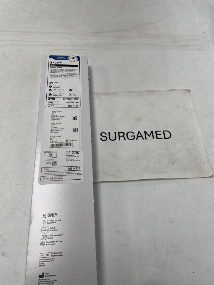 0864103 - BOSTON SCIENTIFIC - Expo Angiographic Catheter - FR5 - 6Fr x .056"/.038" x 100cm (L), (BX)