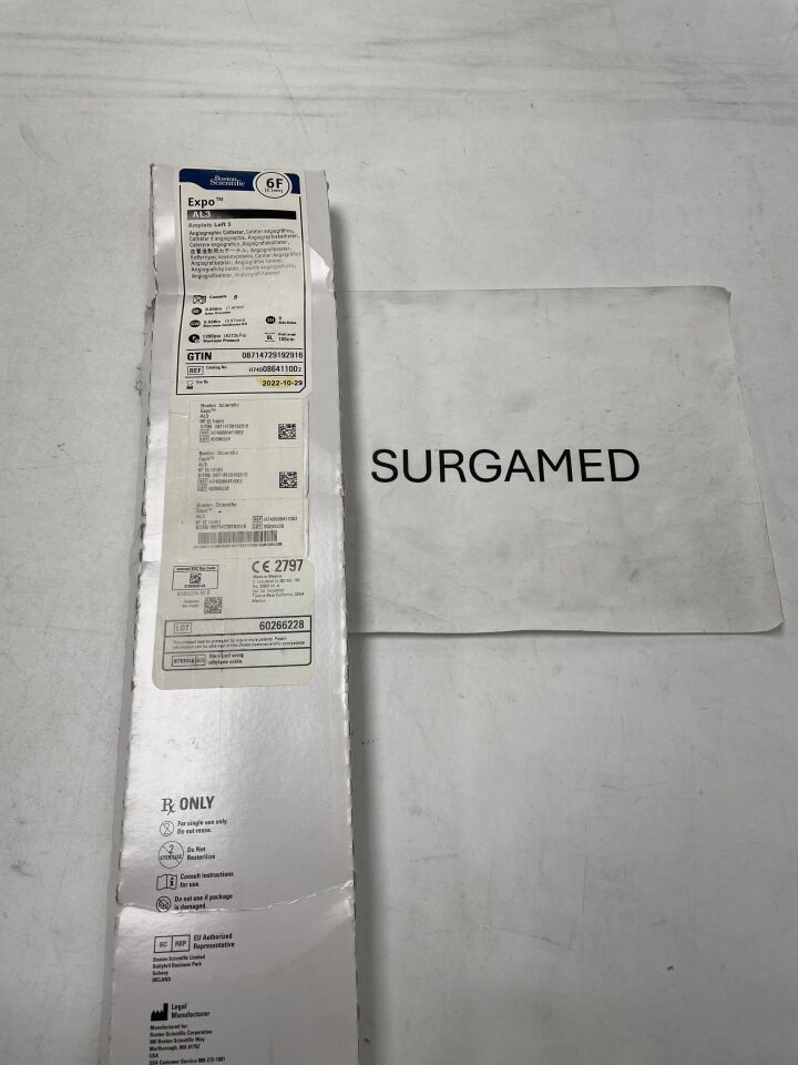 08641100 - BOSTON SCIENTIFIC - Expo Angiographic Catheter - AL3 - 6Fr x .056"/.038" x 100cm (L), (BX)