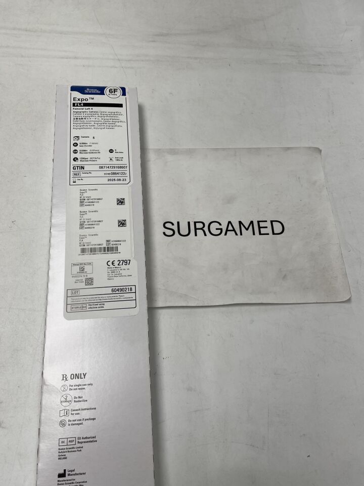 0864122 - BOSTON SCIENTIFIC - Expo Angiographic Catheter - FL4 - 6Fr x .056"/.038" x 100cm (L), (BX)