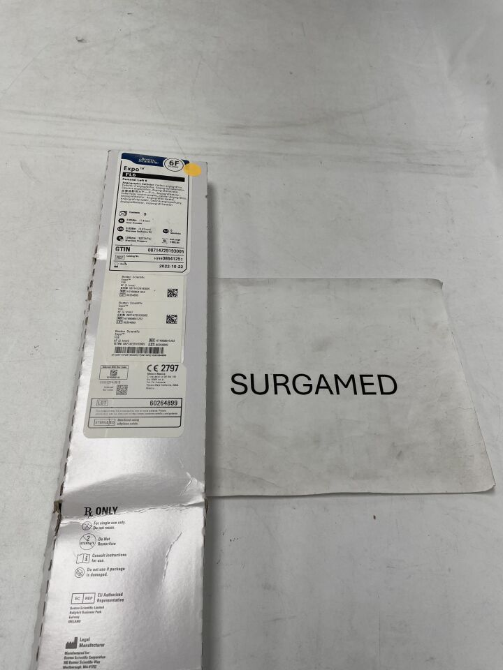 0864125 - BOSTON SCIENTIFIC - Expo Angiographic Catheter - FL6 - 6Fr x .056"/.038" x 100cm (L), (BX)