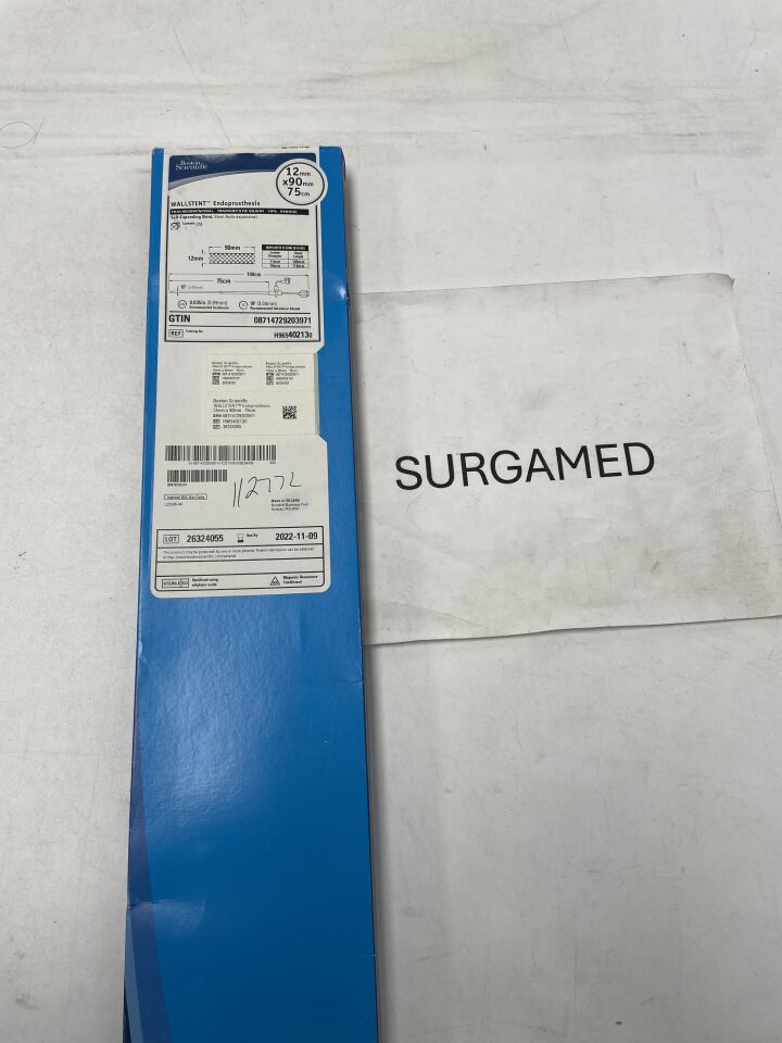 40213 - BOSTON SCIENTIFIC - WALLSTENT Endoprosthesis Self-Expanding Stent - Tracheobronchial/TIPS/Transhepatic Biliary/Venous - 12mm x 90mm x 75cm (L), (BX)